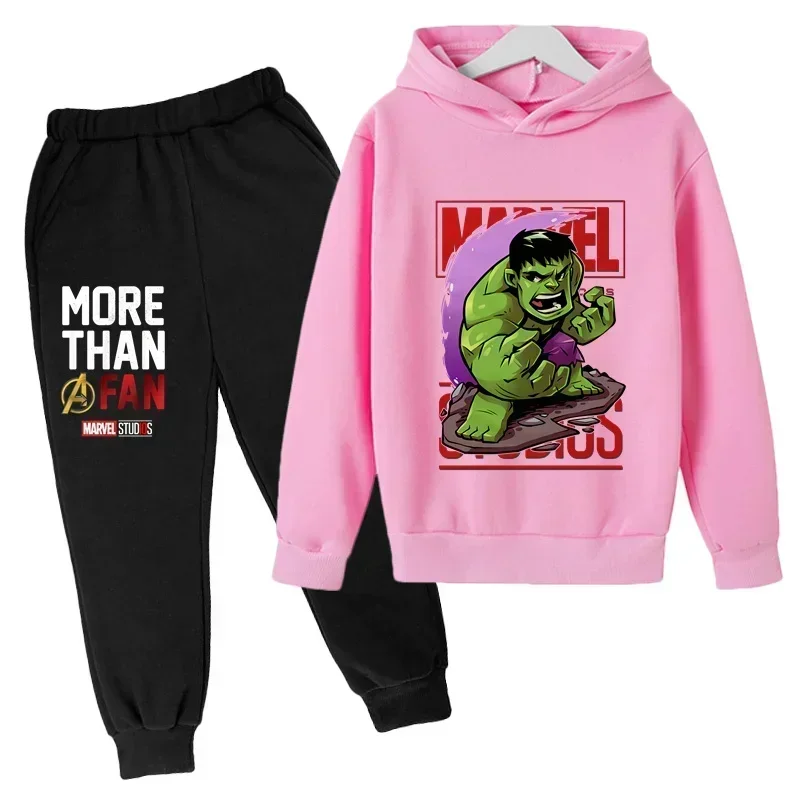 Marvel Spiderman Children Boys Hooded  The Avengers Autumn Sweatshirts Clothes For Kids Pullovers Tops Teen Boys Hoodie Set