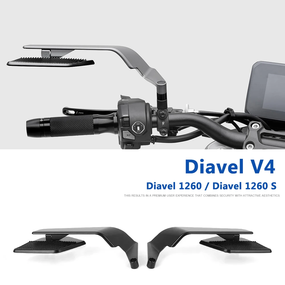 

For Ducati Diavel 1260 S Diavel V4 Diavel 1260S Motorcycle Rearview Mirror Wing Aerodynamic Aluminum Stealth Max Mirrors