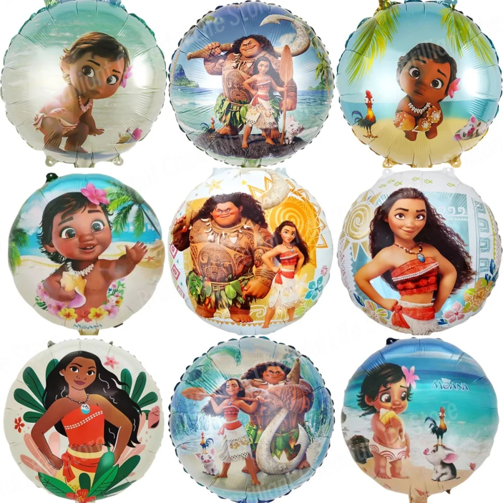 6pcs Disney Moana Party Balloons 18inch Foil Balloon set Baby Shower Birthday Party Decorations Kids Toy Gifts