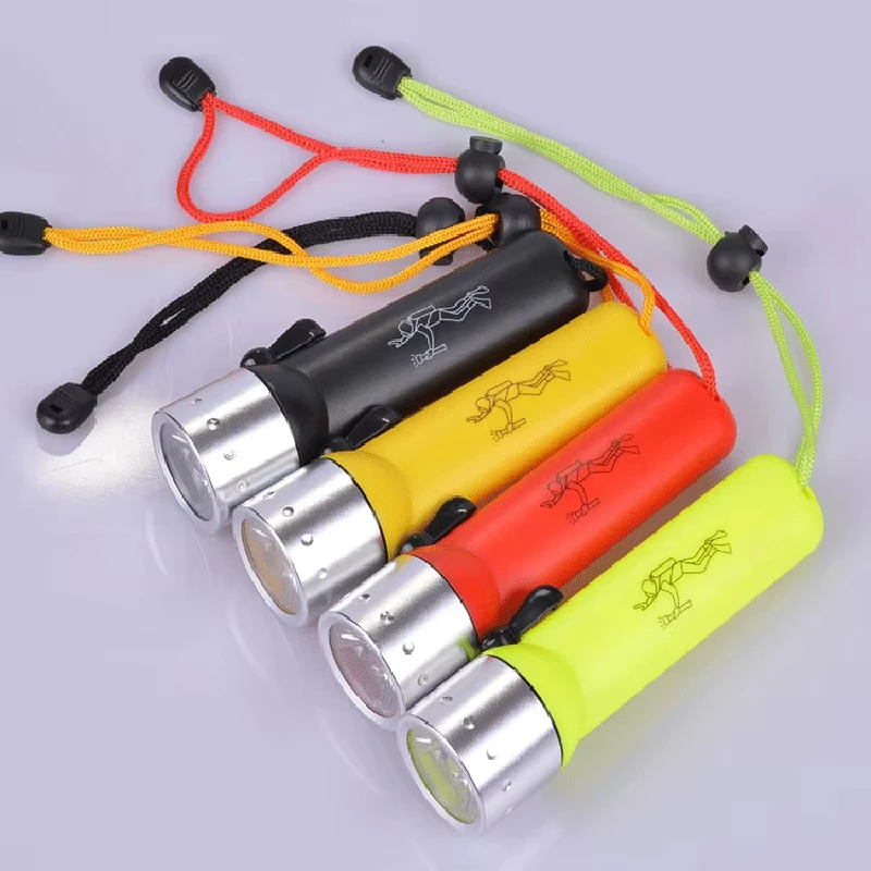 LED Magnetic Control Flashlight Hole Diving Flashlight Lighting Mini Portable Outdoor Long-range Waterproof Flashlight.