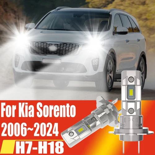 2 uds H7 faro Led Canbus bombilla de coche de alta potencia 6000k luces antiniebla automáticas blancas Moto Turbo lámpara de diodo 12v para Kia Sorento 2006 ~ 2024
