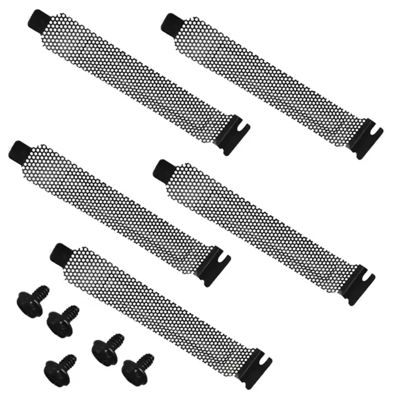 5PCS PCI Slot Abdeckung Filter Blindplatine Lüfter Staub Belüftung PC Computer Fall Grafikkarte mit Schrauben