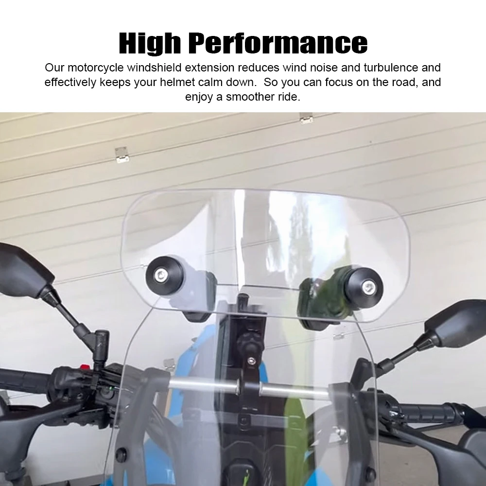 

Transparent Motorcycle Windshield Extension Universal Adjustable Airflow Windscreen Extender Fits All Motobikes