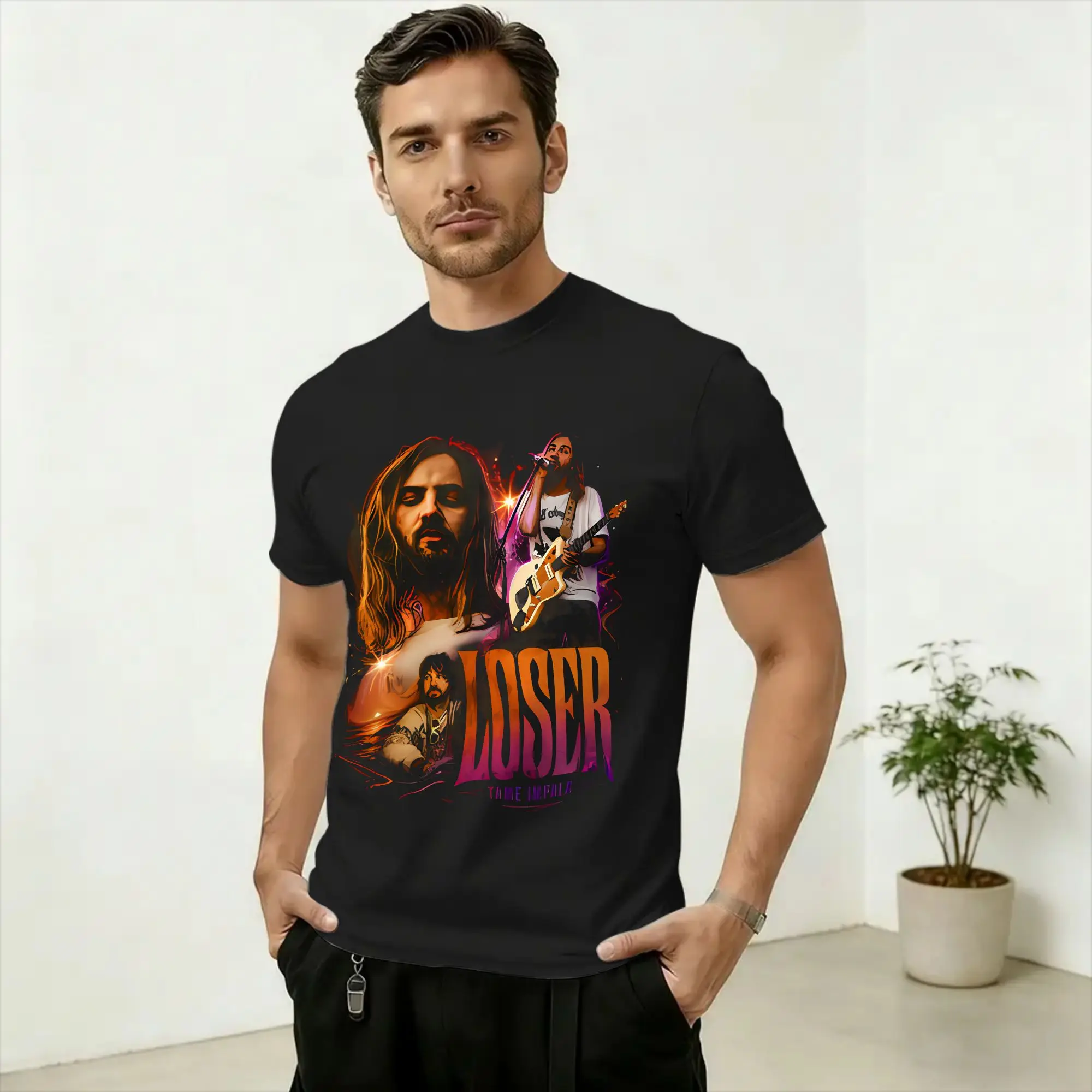 Unique Tame Impala Loser T-Shirt for Men Round Collar 100% Cotton T Shirts  Short Sleeve Tees Party Tops