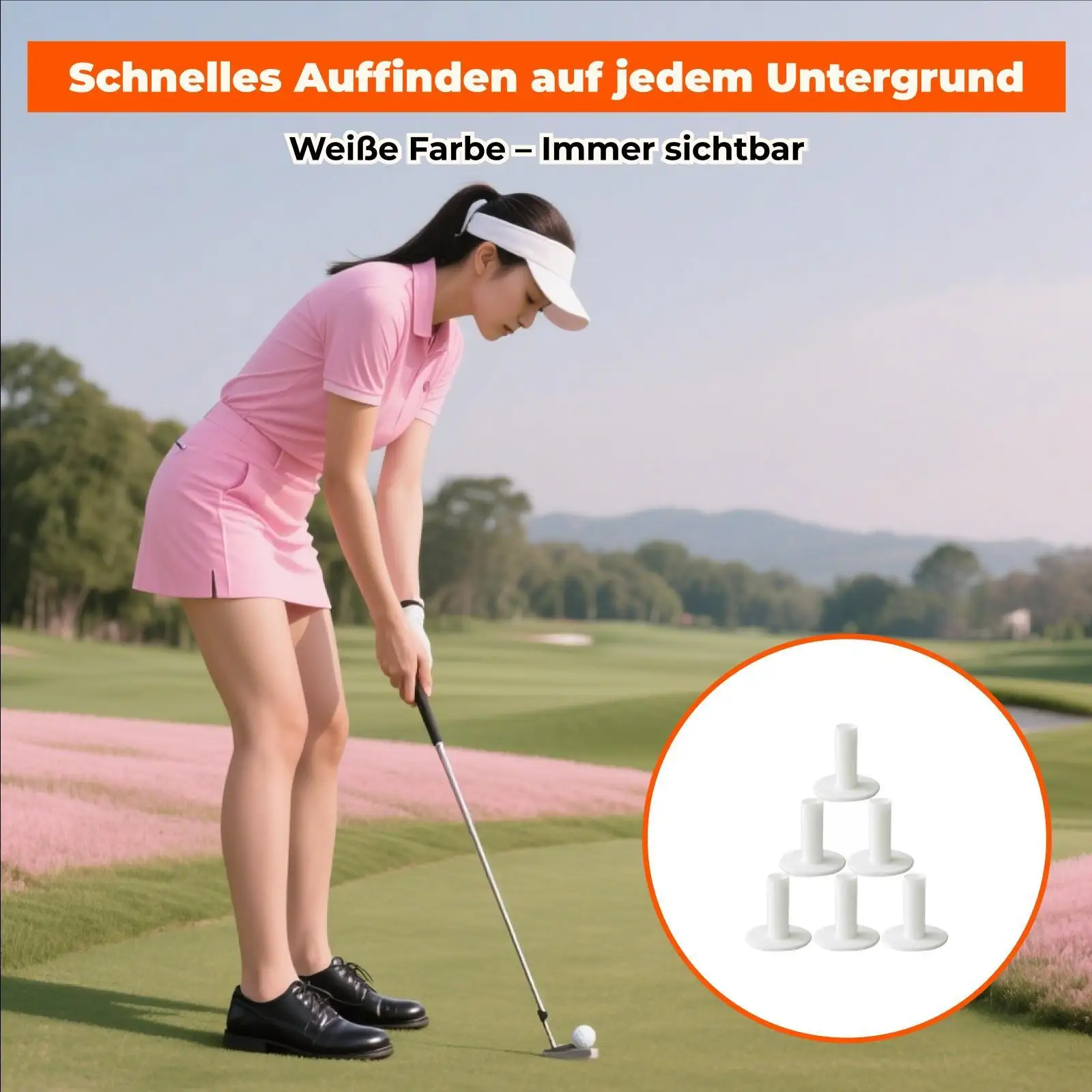 Rubber Golf Tee Holder Adjustable Range Mat Tee Divot Tools Ball Position Markers for Sport Golf Accessory