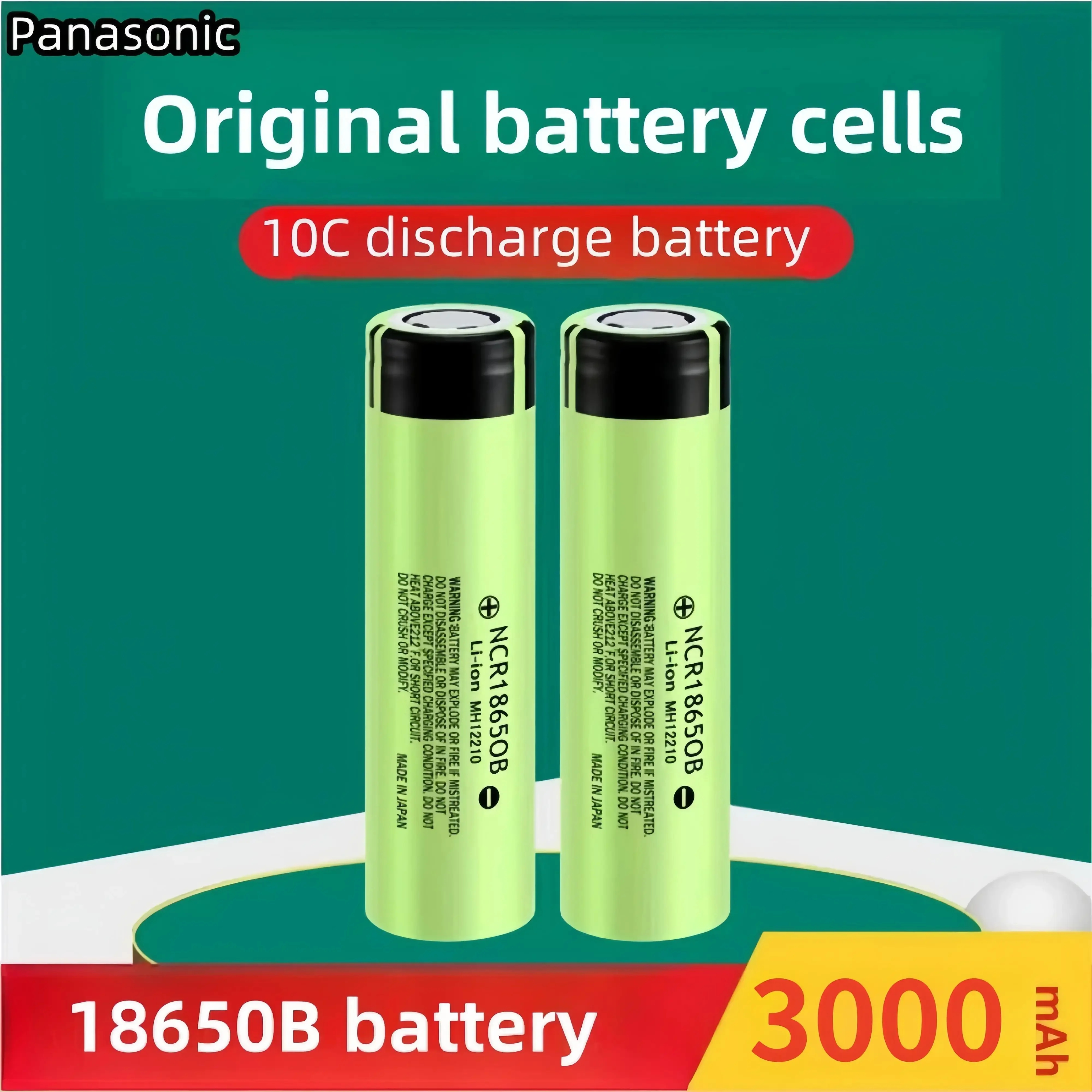 Batería recargable de iones de litio, Pila de 18650 mAh, 3000, 18650 V, NCR18650B, Ncr18650b, Panasonic, 3,7 mah, 3000