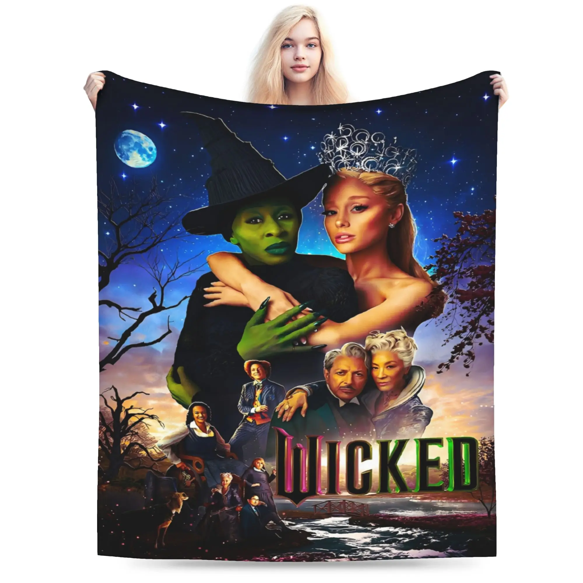 

Wicked For Good Merch Blankets Lightweight Thin Fleece Throw Blankets Comfortable Rug Piece