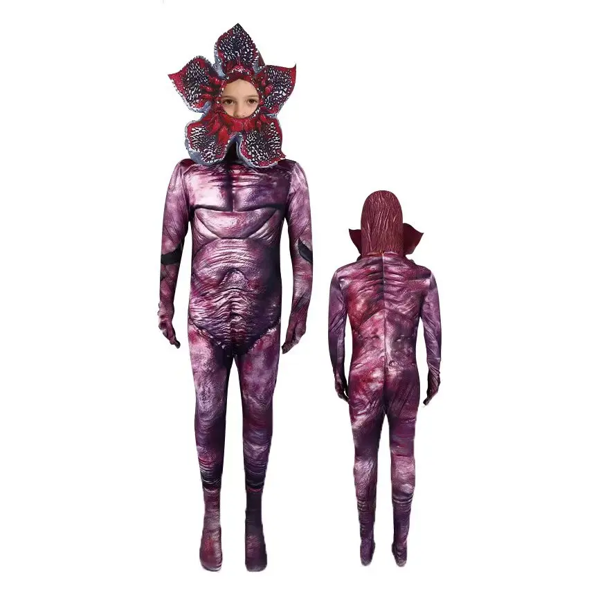 Neues Hässliches Demogorgon Cosplay-Kostüm für Männer und Frauen, Gruseliger Ganzkörper-Jumpsuit, Monsteranzug mit Maske, Halloween-Karnevalsanzug