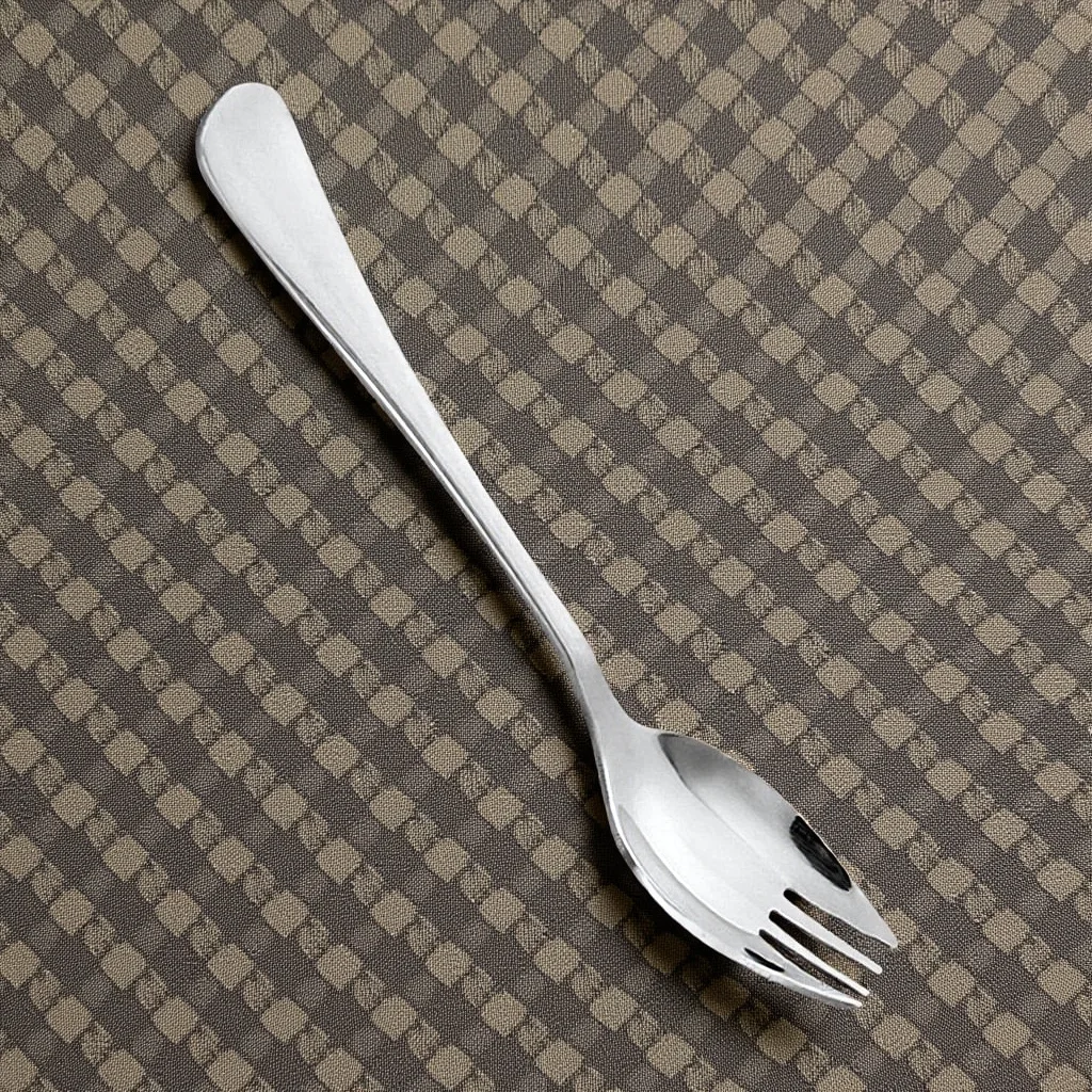 المحمولة الفولاذ المقاوم للصدأ سبوركس ثنائي الغرض شوكة ملعقة نزهة سلطة سبورك المعكرونة الفورية الاستخدام المنزلي سلطة سبوركس