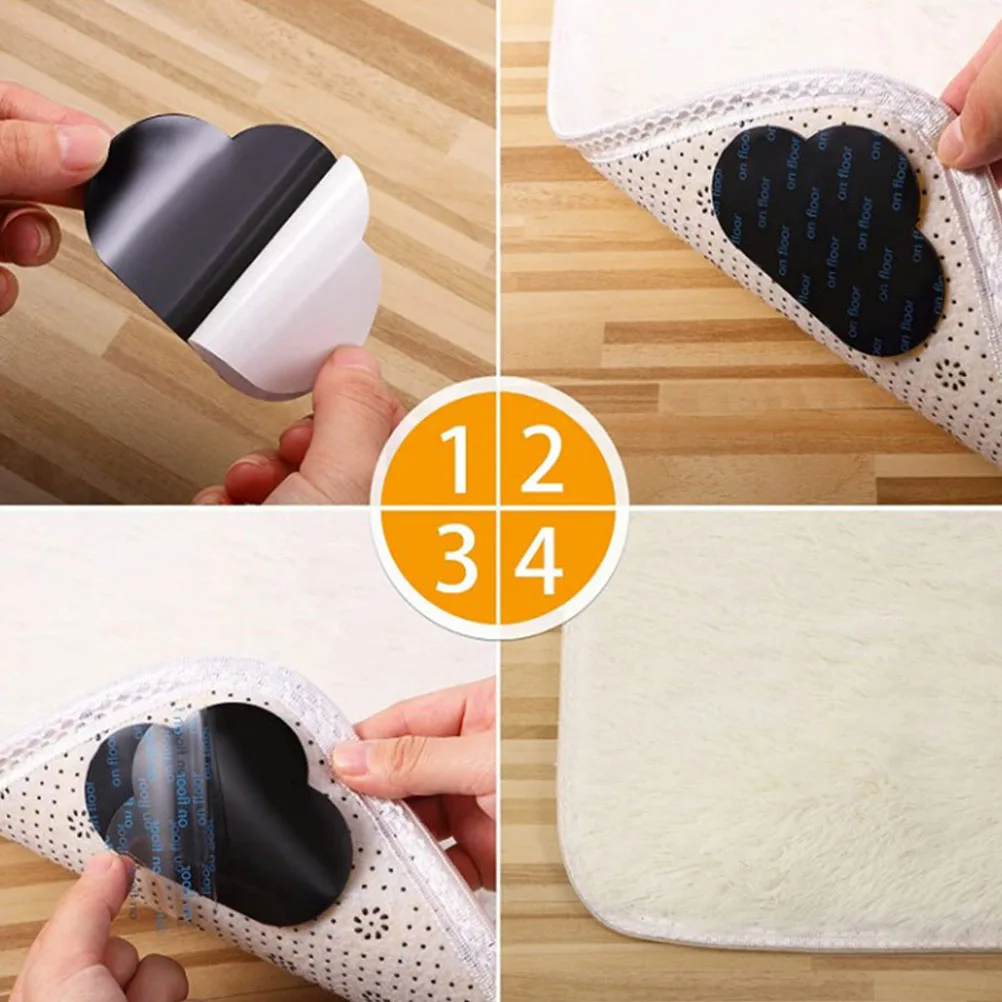 

8 Pcs Non-slip Stickers S niture Grippers Rug Corner Back Pad Carpet for Hardwood Floors Pads Area Rugs Sucker