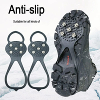 5 Teeth Anti-Slip Ice Gripper Shoes Boot Hiking Ice Climbing Shoe Spikes Chain Crampons Cover Non-Slip Outdoor Hiking Shoes Cove