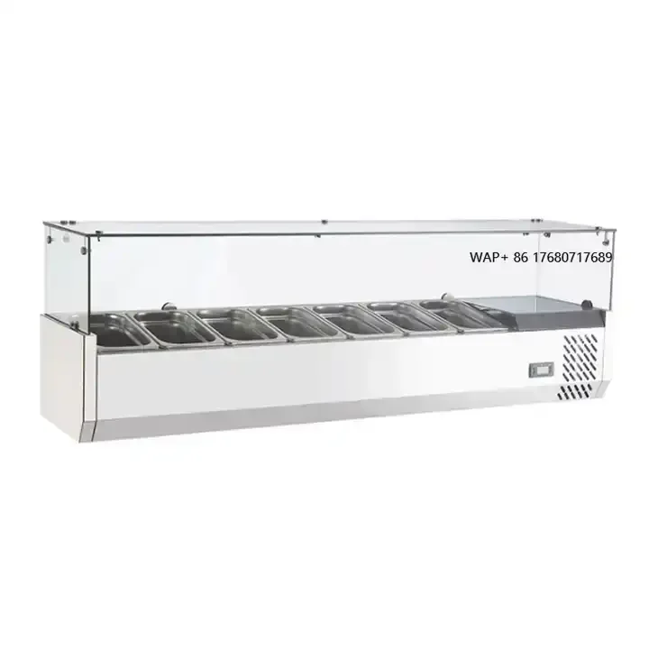 7x1/4GN High Quality Stainless Steel Industrial Salad Bar Display Counter