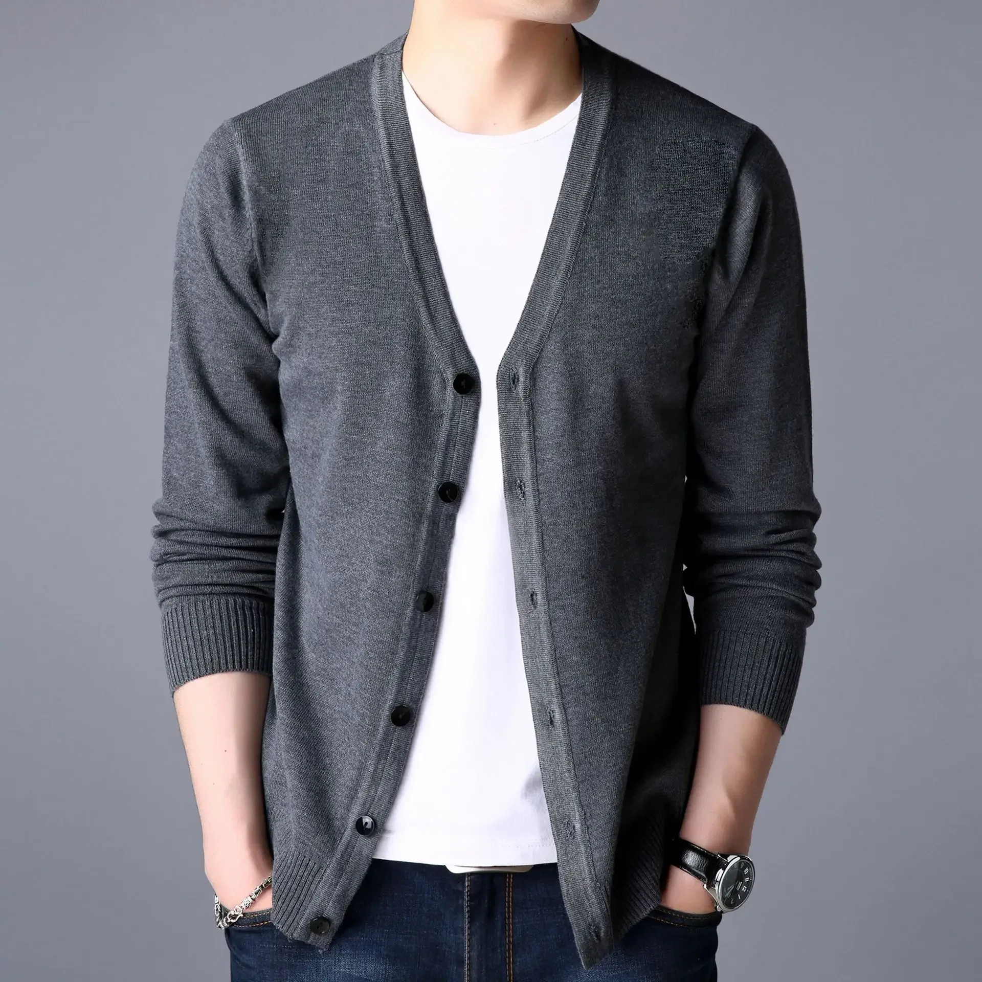 MRMT 2026 Brand Men's Sweater Jacket Knitted Long Sleeve Overcoat for Male Cardigan Sweater Jacket Clothing