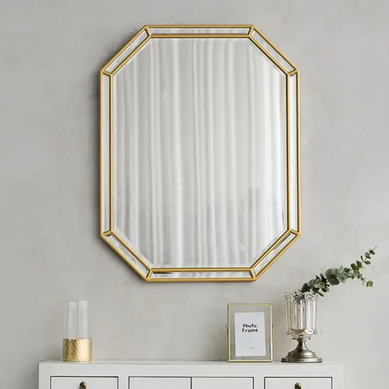 

z 90X60cm Style American retro style bathroom creative personalized three-dimensional custom hotel luxury wall hanging mirror