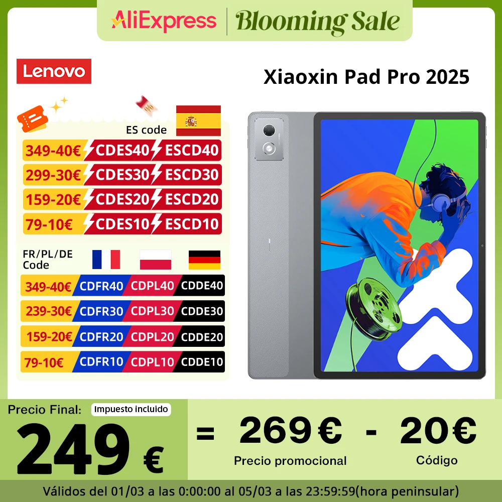 Global ROM Lenovo Xiaoxin Pad Pro 2025 Tablette Lenovo Xiaoxin Pad Pro 12,7 Zoll 144Hz Display MTK Dimensity 8300 13MP Rückkamera 10200mAh Akku