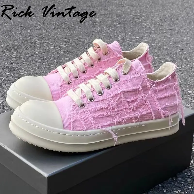 Rick Vintage Designer Marke Freizeit schuhe Damen Rundkopf Schnür-Sneakers Luxus Herren Plattform Sneakers Unisex Turnschuhe