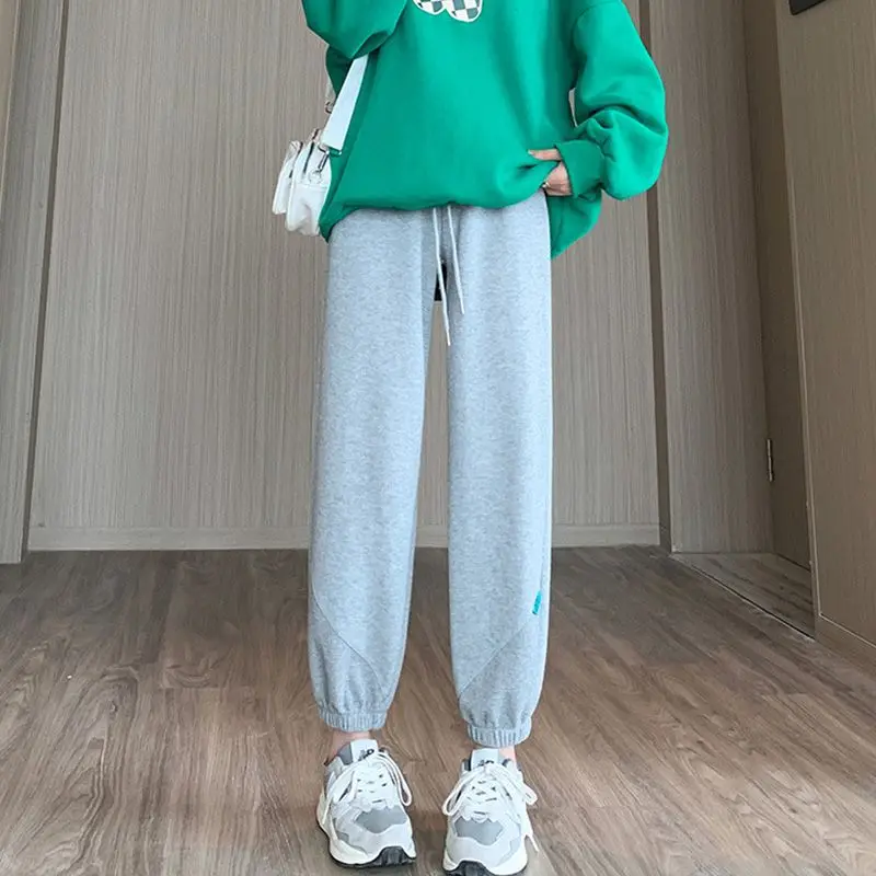 

Harem Sports Pants Casual Solid Color Patchwork Lacing Drawstring Pocket Preppy Style Office Lady Simplicity Women's Clothing