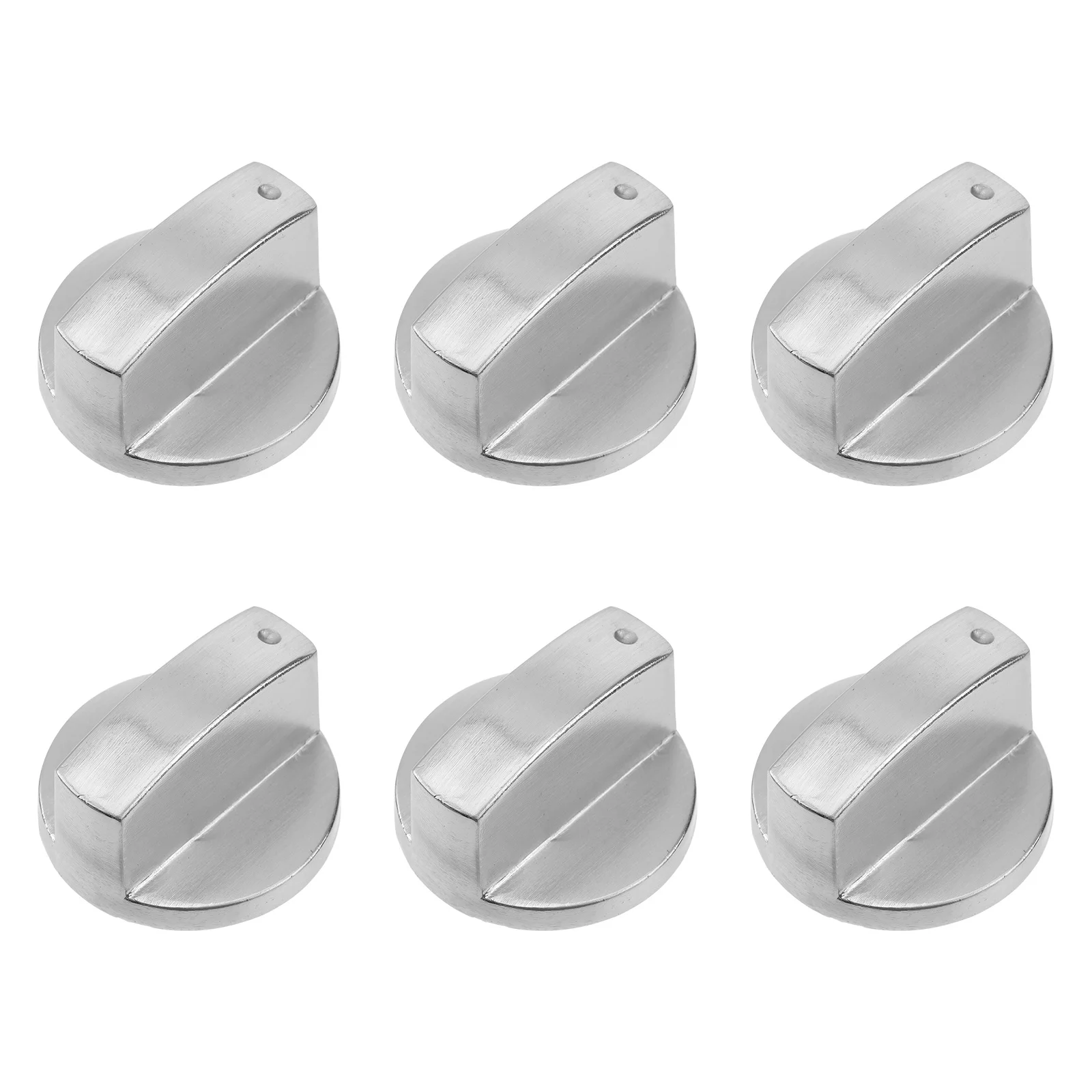 

6Pcs Zinc Alloy Gas Stove Control Knobs Durable Metal Round Switch Replacement for 6mm Hole Diameter Positive Use