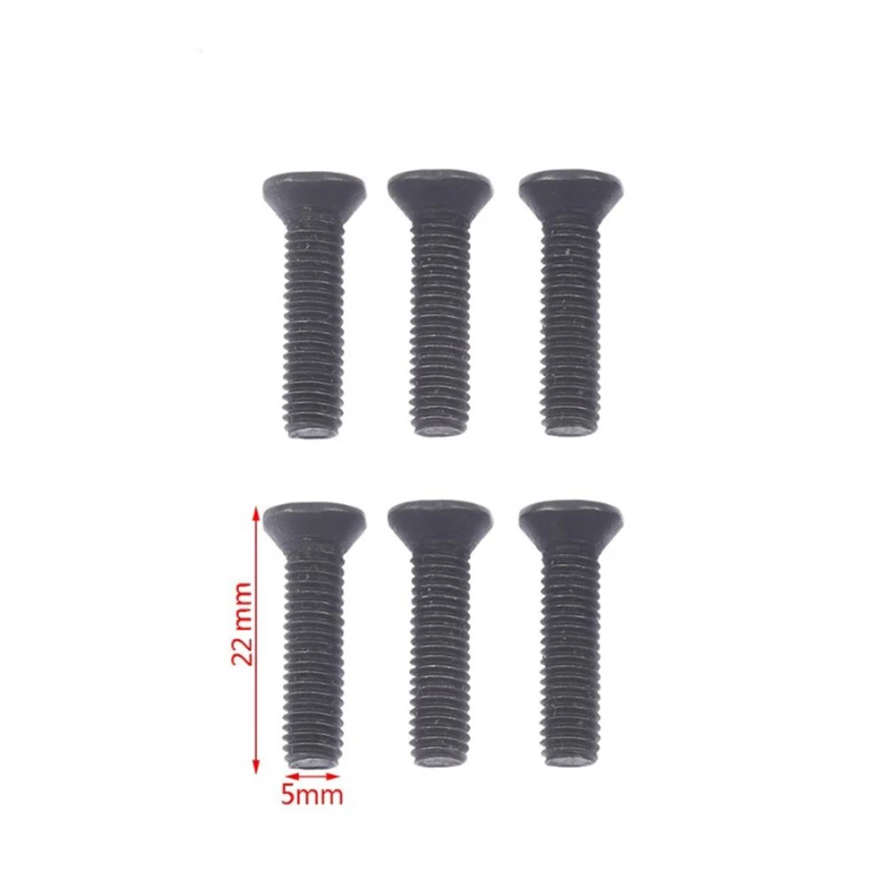 6Pcs Fixing Screw M5 20mm M6 22mm Left Hand Thread For UNF Drill Chuck Shank Adapter Hexagon Hex Socket Head Flat Countersunk