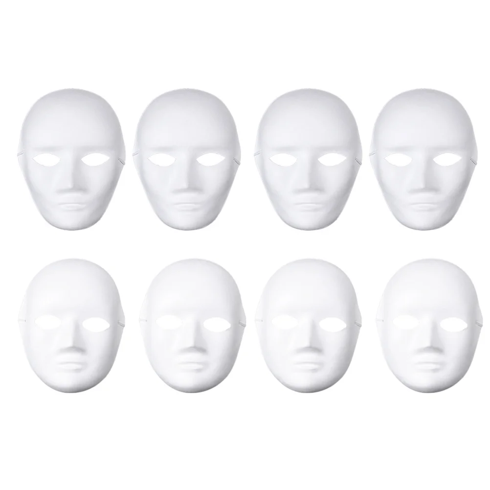 4 Pcs Halloween Costume Mask Men Apparel Blank Costumes White Masks Party Adult