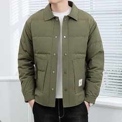 New Arrival Men's Casual Duck Down Jackets 2026 Autumn Winter Single Breasted Puffer Coats Street Windproof Warm Padded Clothing