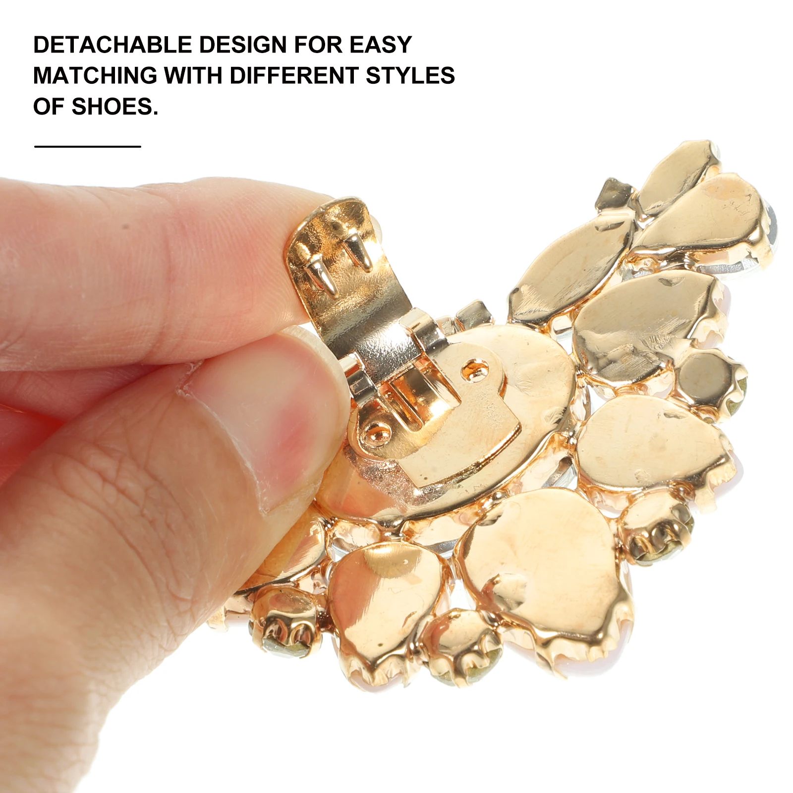 

2Pcs Detachable Shoe Clips Crystal Pearl Decorations for Wedding Bridal Party Shoes Shoe Clips for Women Decorative