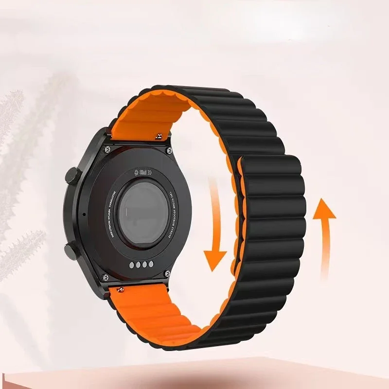 22mm 20mm Silicone Magnetic Strap For Samsung Galaxy Watch 7/6/5/4/Huawei Watch GT5-4-3-5 Pro 46mm Soft Bracelet For Amazfit GTR