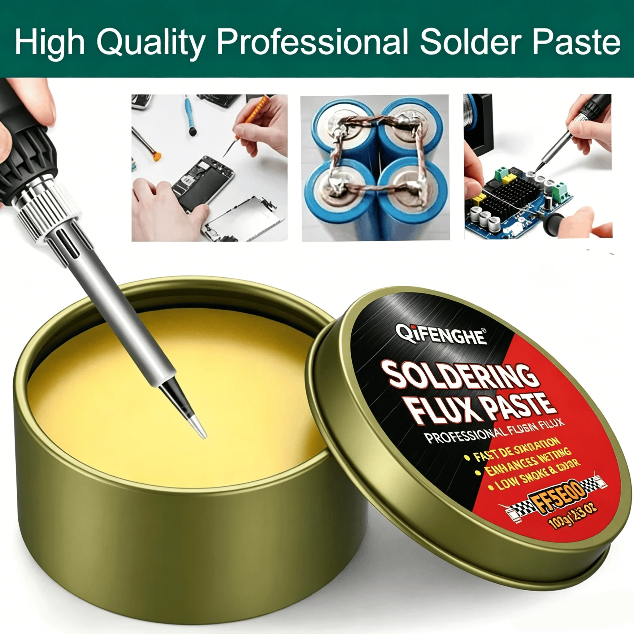 100g Soldering Flux Paste High Activity Low Smoke Rosin Flux for PCB BGA Mobile Phone Motherboard Battery Electronics Repair