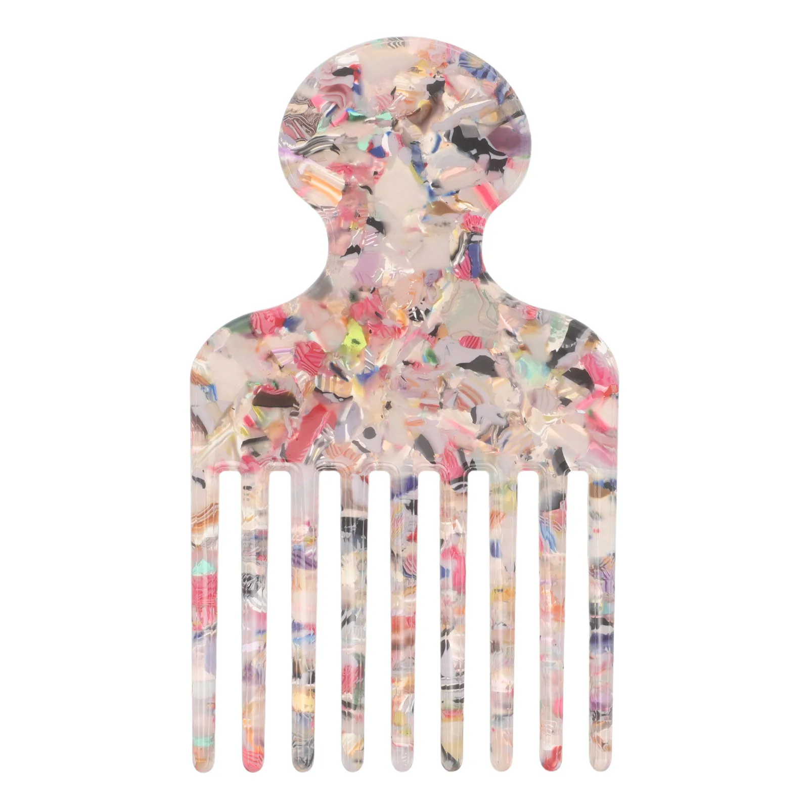 

4.72" Wide Tooth Comb: Cellulose Acetate Detangling Hair Pick For Curly Thick Hair Wet Dry Use Portable Travel Pocket Anti