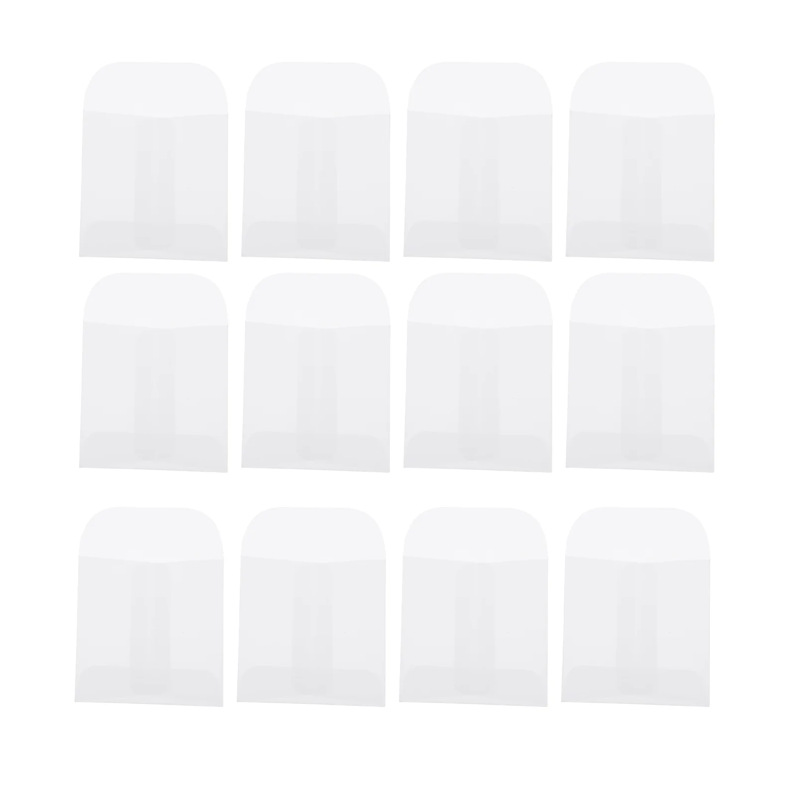 

50 Pcs Transparent Small Bag Labels Ring Gift Bags Cards Envelopes Blank Storage Mini Picture Litmus Paper Tag Stamps