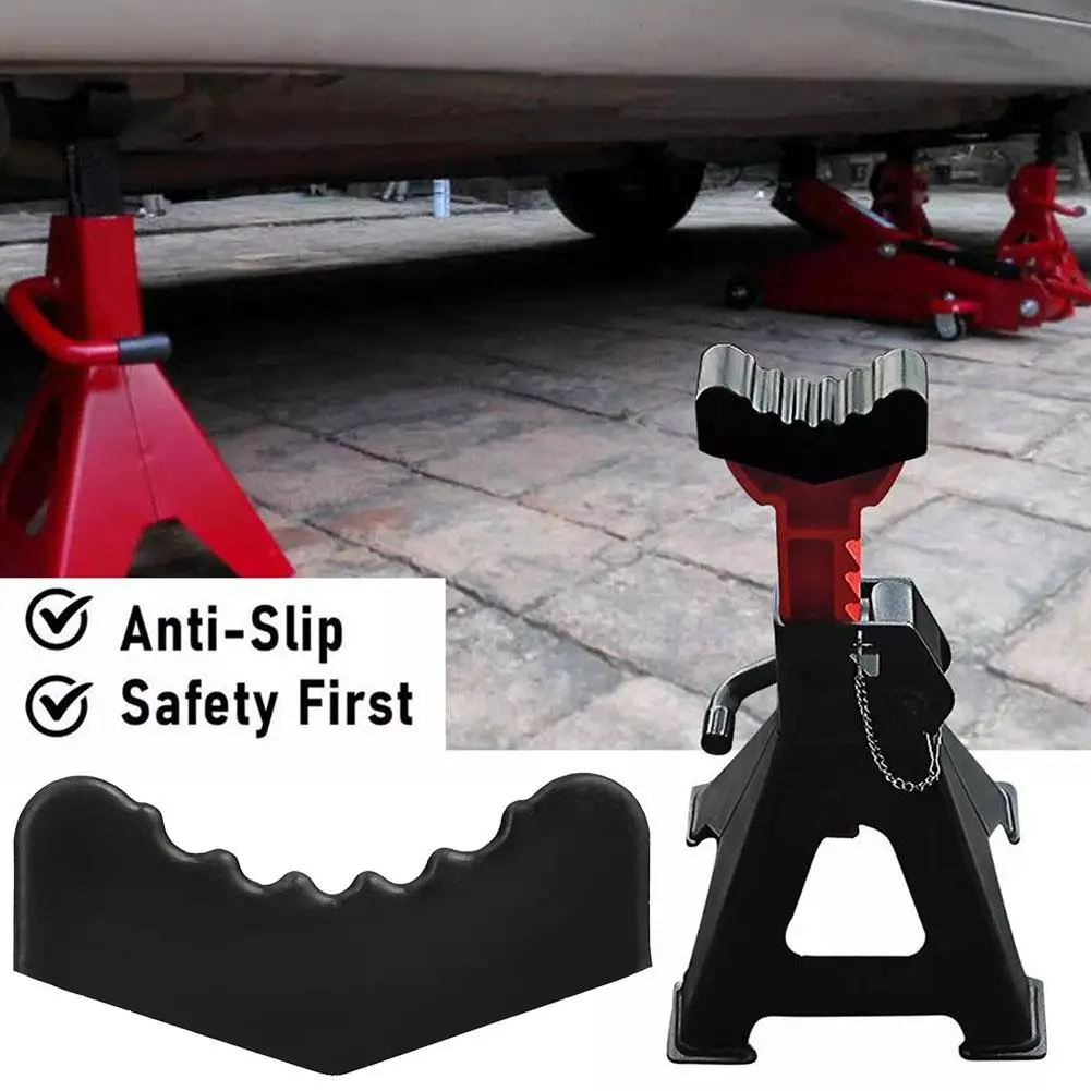 2 Pcs Rubber Jack Stand Pad For 6 Ton Car Slotted Lift Jack Stand Rubber Pad Guide Rail Lifting Bracket Pad Protector