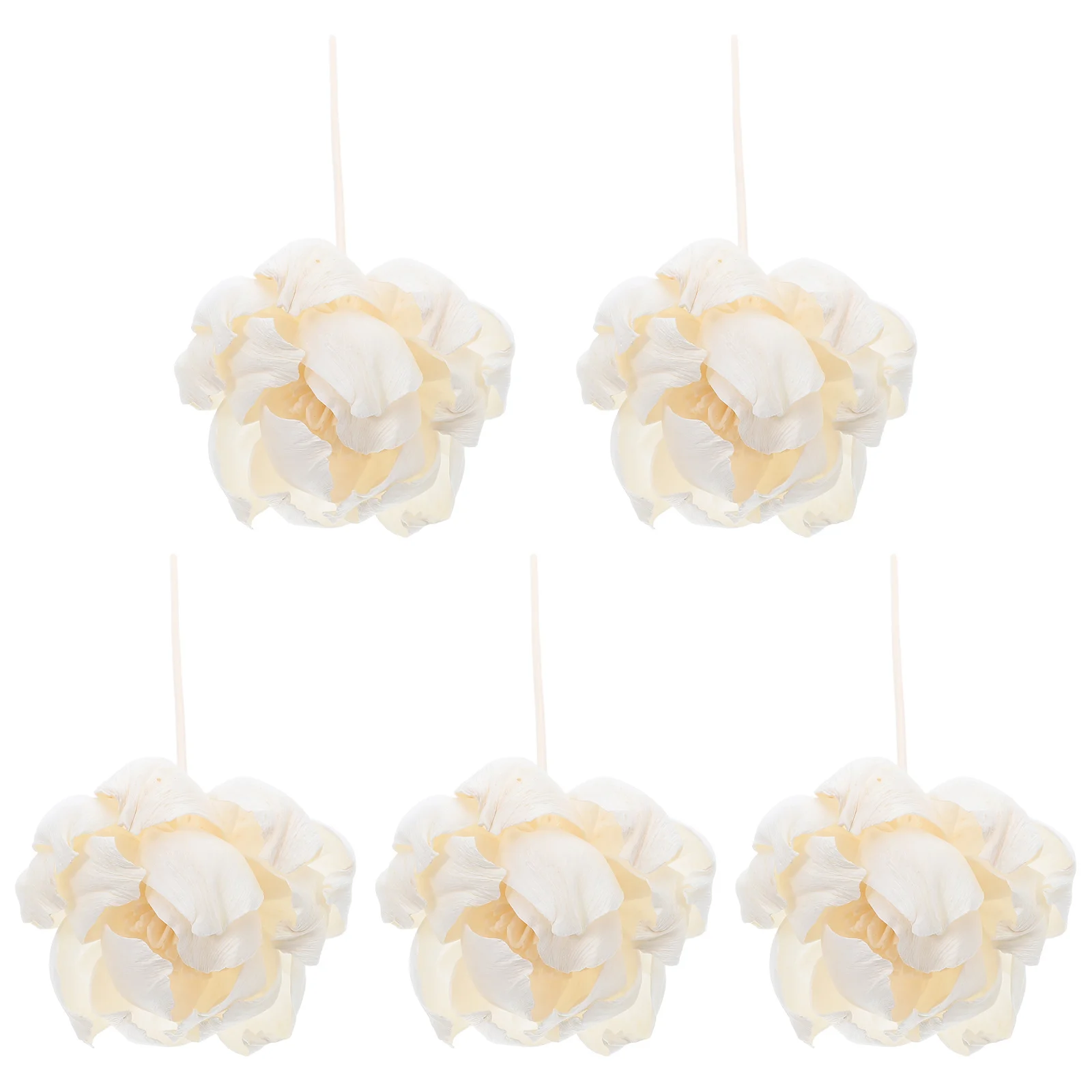

5Pcs Peony Artificial Flower Diffuser Sticks Reed Replacement Essential Oil Diffuser for Home Bedroom Office Bathroom Decor