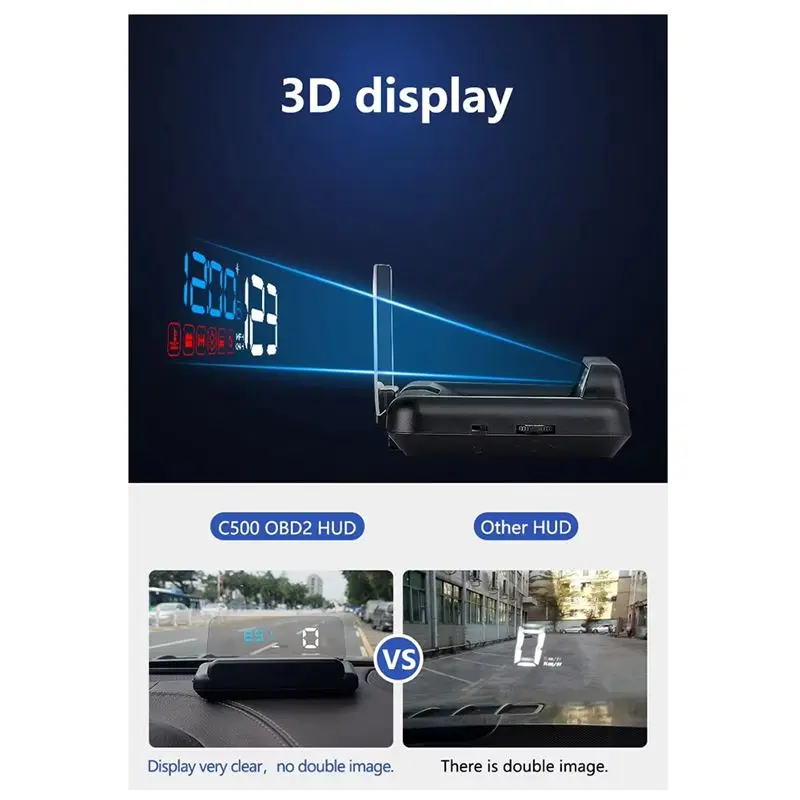Classy-Car Dashboard Smart OBD HUD Speedometer - Windshield Display For Speed, Water Temp, And Voltage