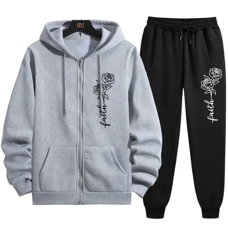 طقم نسائي مكون من قطعتين بدلة رياضية بقلنسوة وسراويل رياضية ملابس الشارع الحضرية 2025 موضة جديدة لخريف وشتاء يومية غير رسمية #3