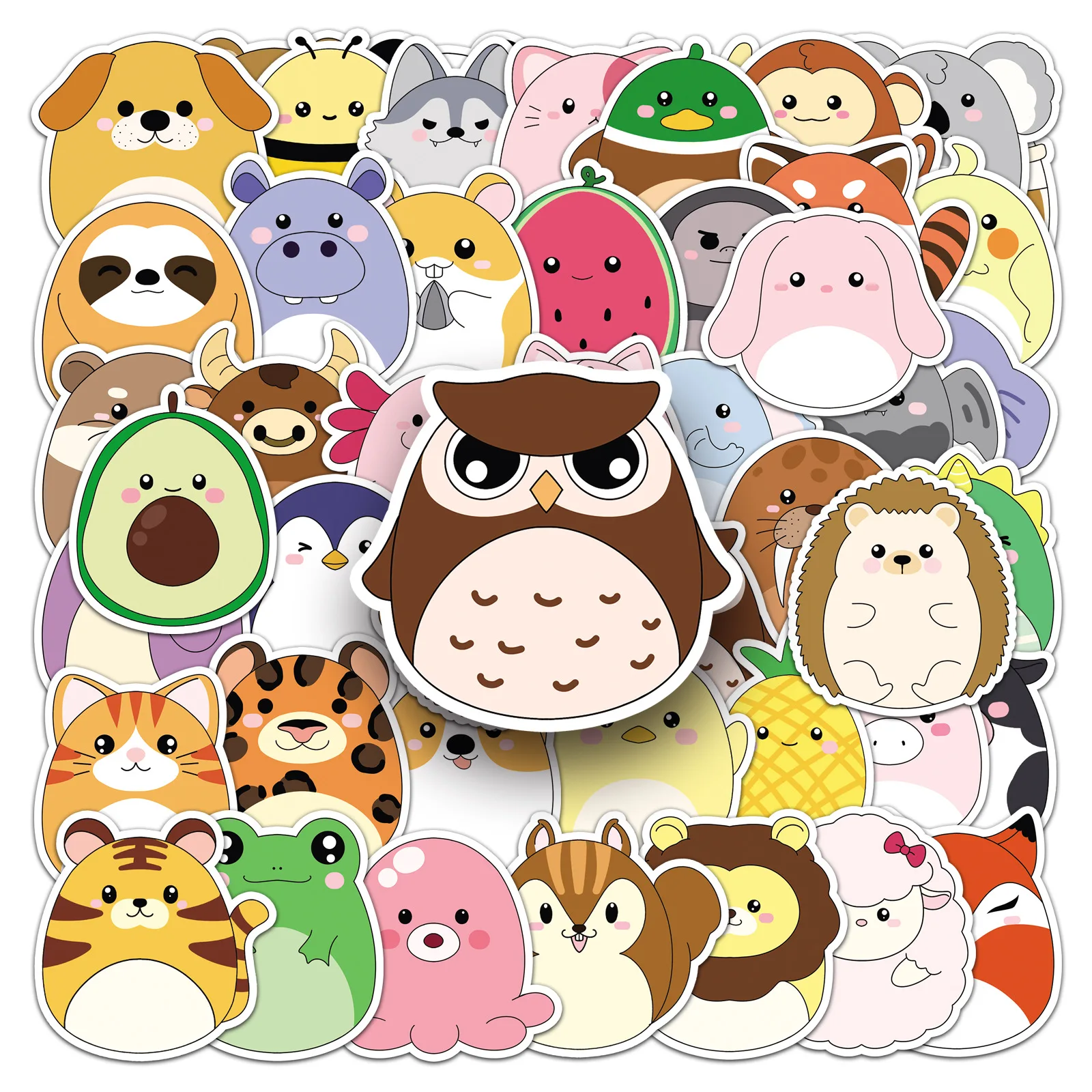

10/50PCS Children's Fun Cartoon Roly-Poly Cute Pet Animal Decoration Notebook Mobile Case Suitcase Waterproof Sticker Kids Toy