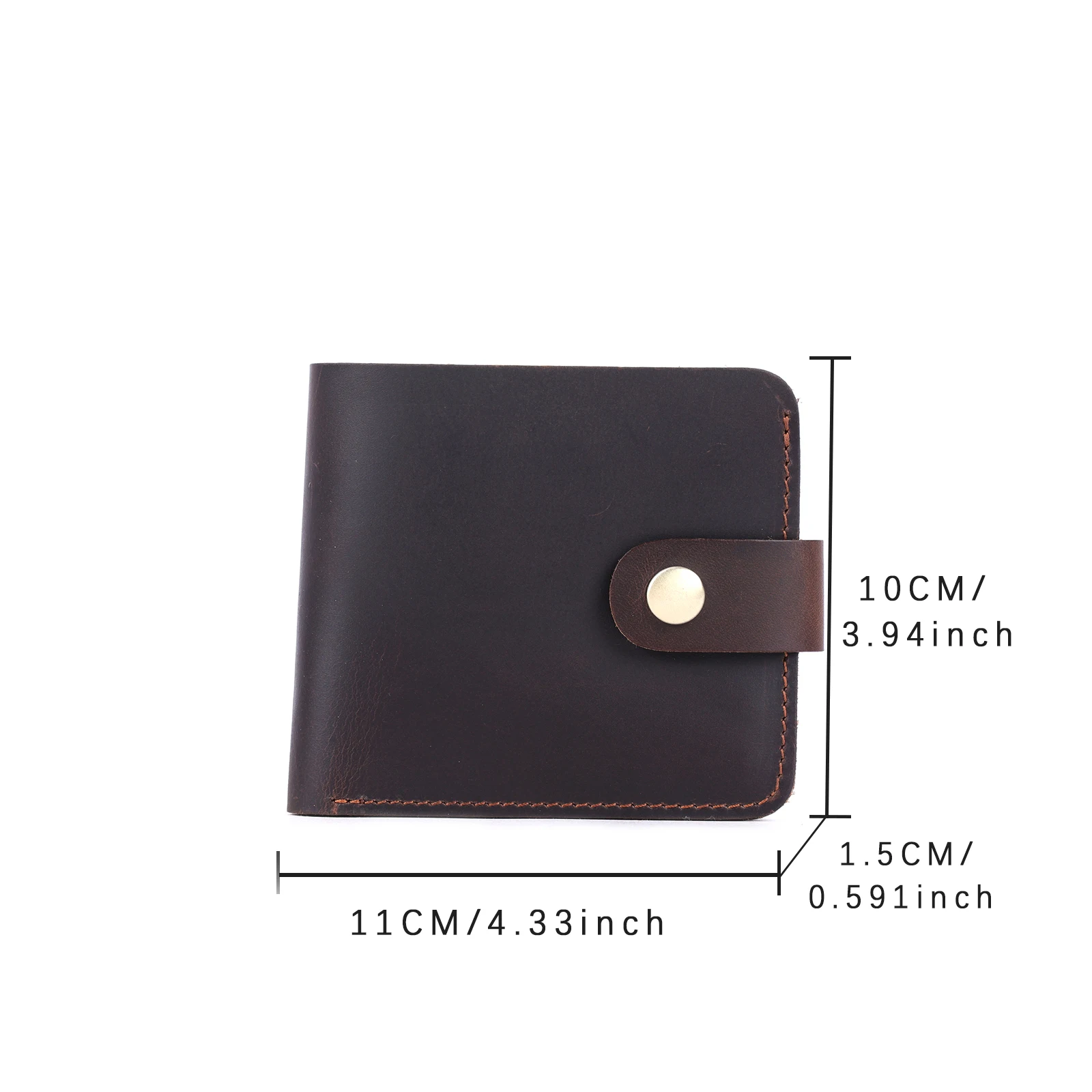 Echtes Leder Herren Kurzgeldbörse Kartenhalter Einfache Mini-Geldbörse Crzay House Leder Perfekt zum Tragen von Bargeld & Karten – Detail 2
