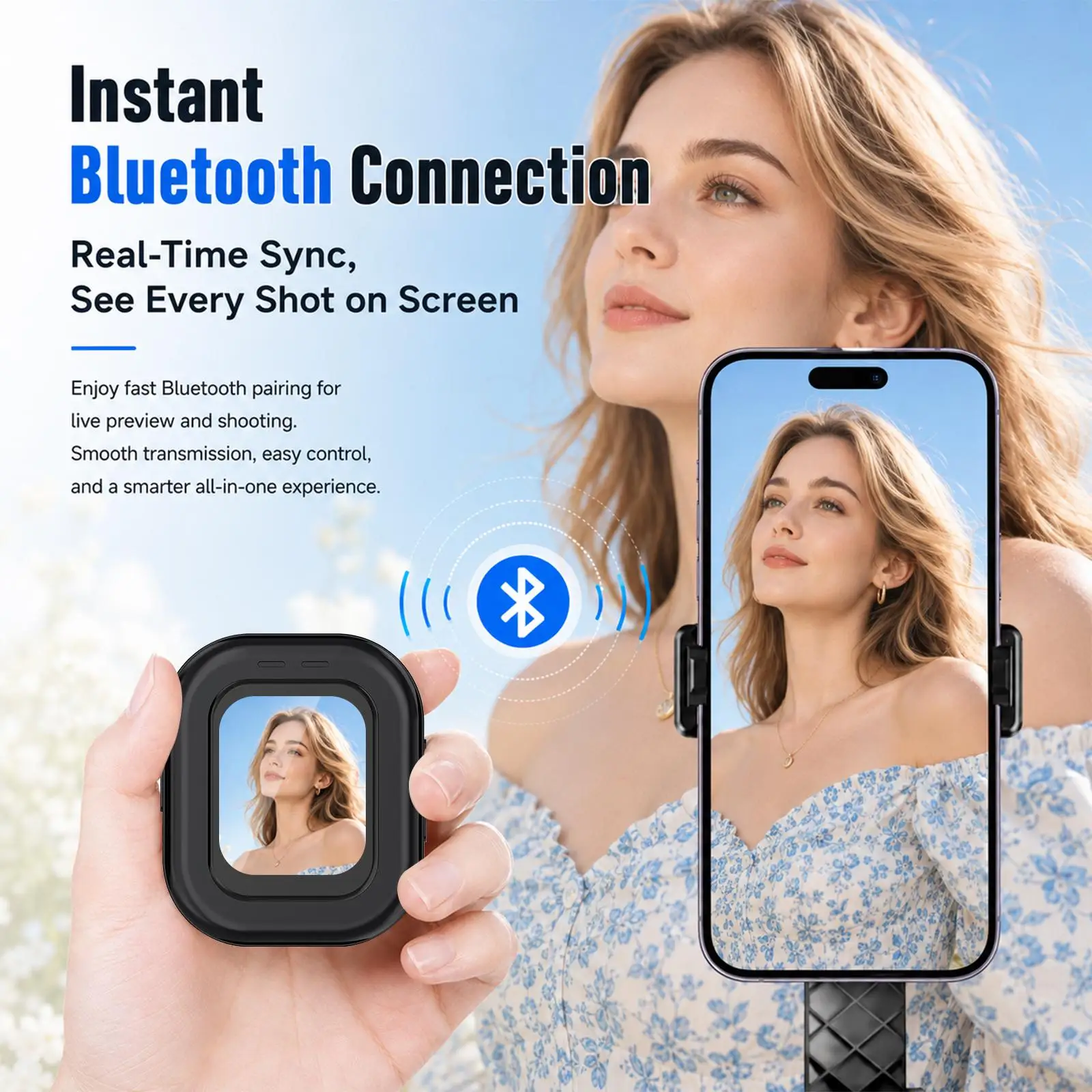 Selfie Magnetic Phone Vlog Selfie Monitor Mobile Screen Outdoor Bluetooth Selfies Vlog Live Selfie Screen Split-Screen Phone Use