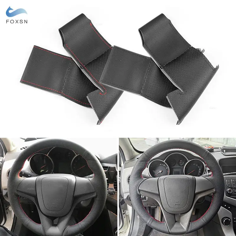 Hand Braid Car Steering Wheel Leather Cover For Chevrolet Cruze 2009-2014 Aveo 2011-2014 Orlando 2010-2015 Ravon R4 2016-2018