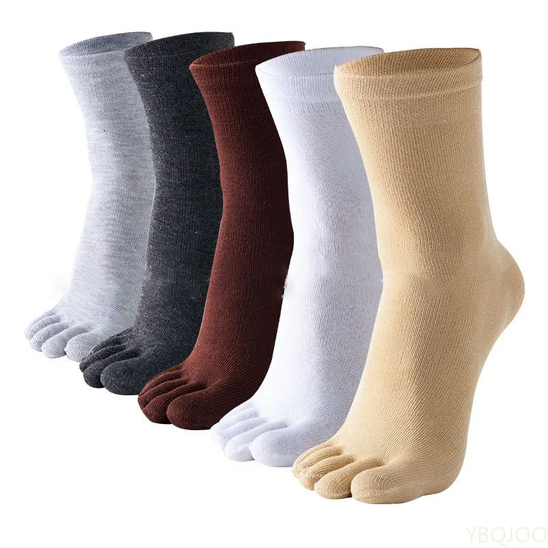 

7 Pairs Plus Size Men Socks Autumn Winter Toe Socks High Quality Cotton Five Finger Socks Middle Tube absorbing breathable