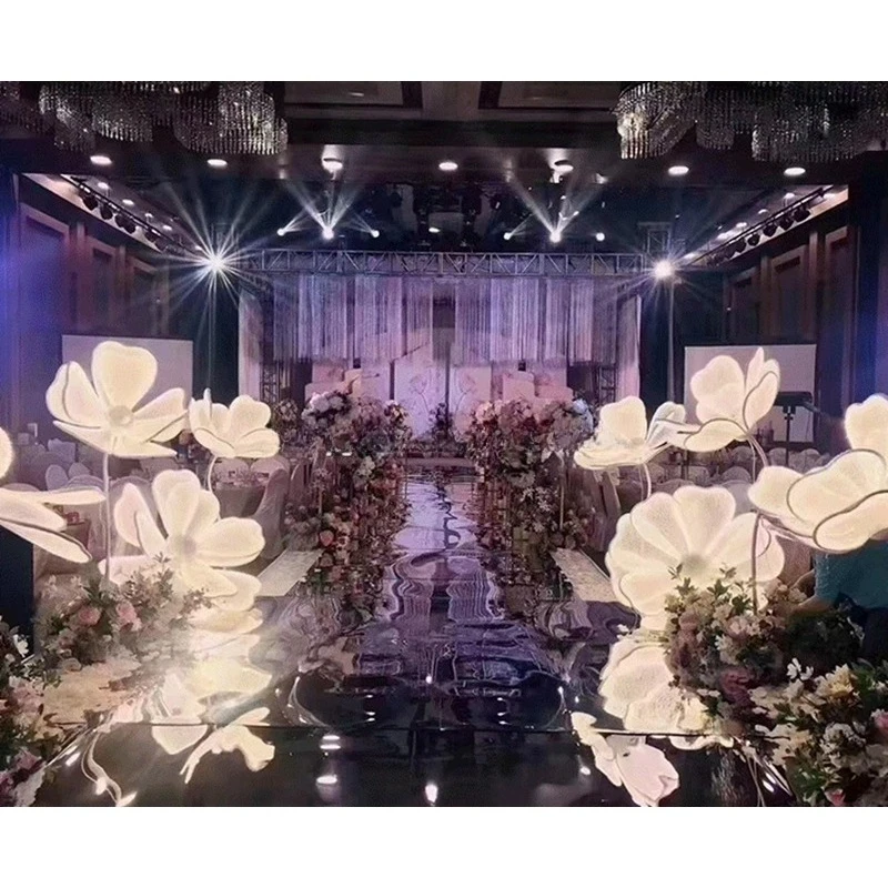 Modern Warm White Light Emitting Diode Iights Party Stage Shining Peony Road Lead Wedding Decoration Lights