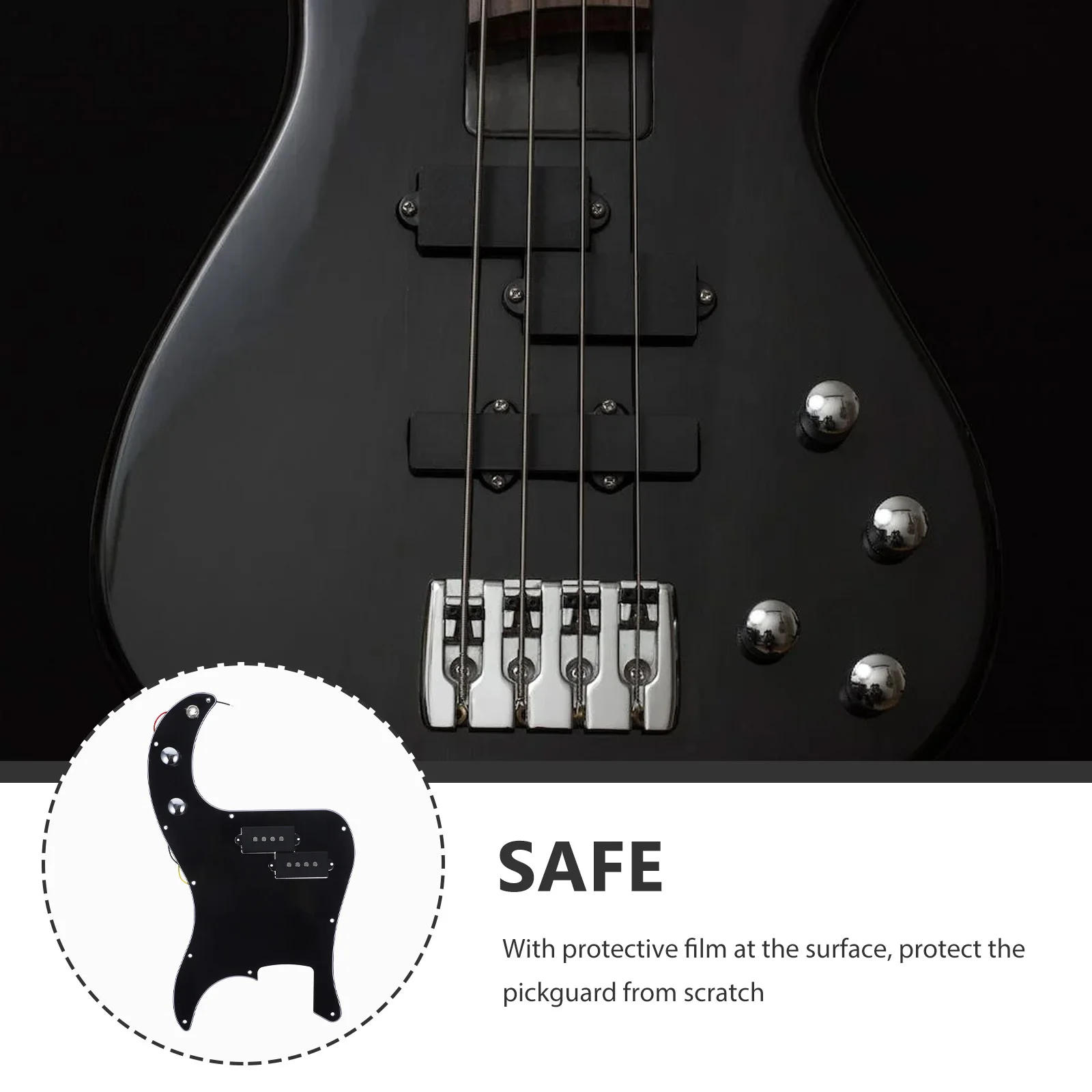 

Bass Pickup Set 3 Ply Loaded Pickguard For Black Sss Tortoise Shell Pb Pickguard Musical Instrument