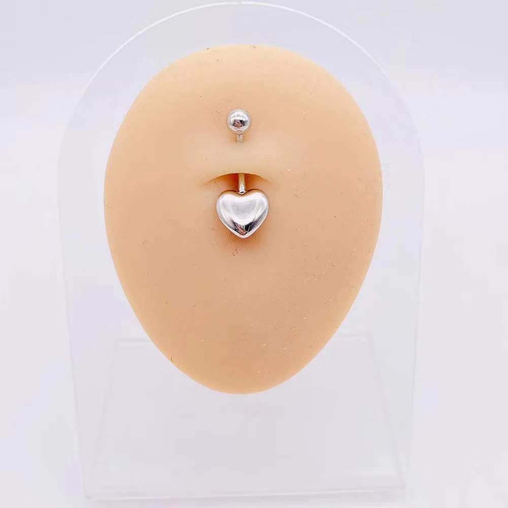 Peach Heart Navel Ring Navel Jewelry Pierced Jewelry Fashion Jewelry Stainless Steel Navel Ring Navel ring Belly Navel