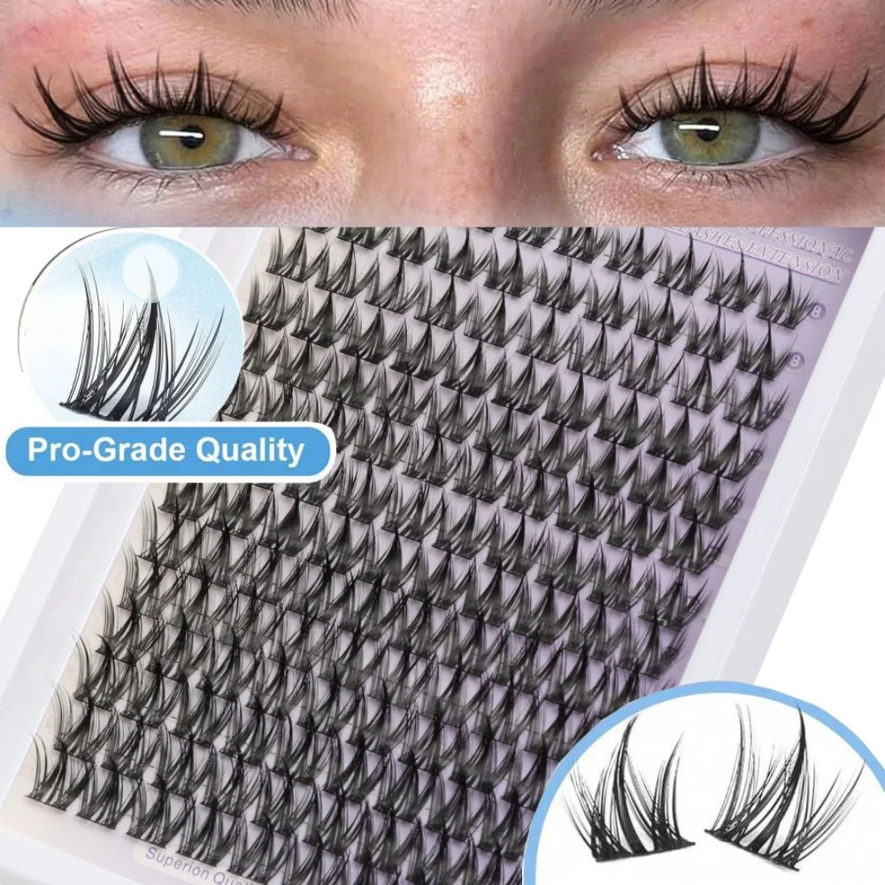Natural Slender Fairy Style Eyelash Cluster 8-16mm Extended CC Curvature Comic Eyelash Cluster 140PCS Single Eyelash Cluster