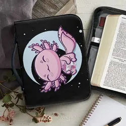 Śliczne wzory Axolotl Bible pokrowiec torby dla kobiet Pu Bible pokrowiec miękka książka torba wodoodporna sakiewka kościelna biblia etui ochronne