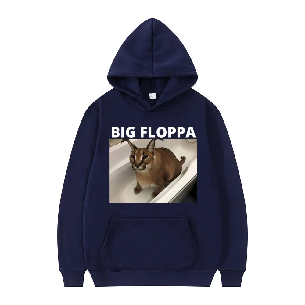 Big Floppa Funny Meme Cute Cat Animal Hoodie Men Women  Sweatshirt Autumn/Winter Fleece Oversized Long Sleeve Loose Streetwear