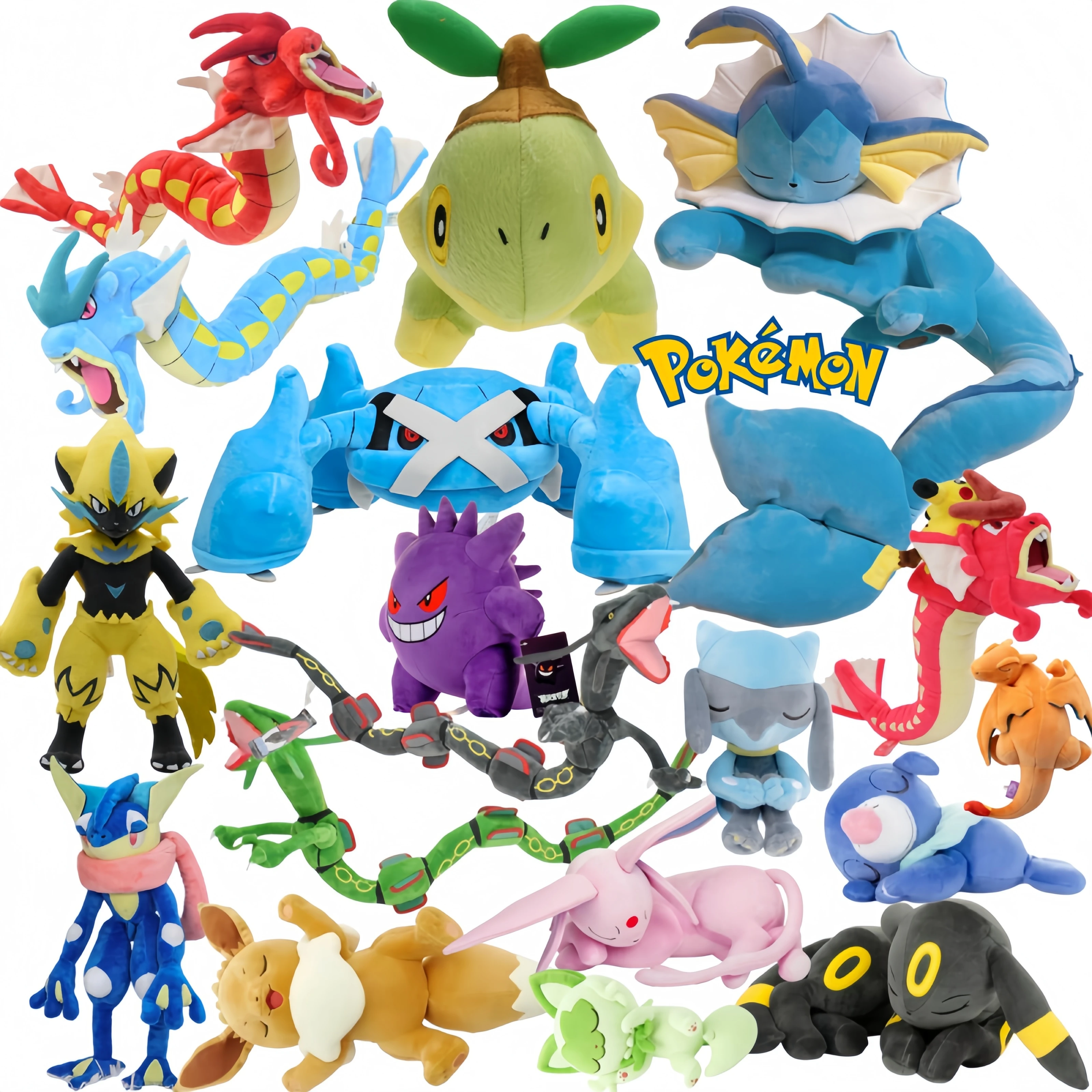 Eevee Vaporeon Peluche Turtwig Greninja Sprigatito Plush Charizard Rayquaza Metagross Umbreon Espeon Eevee Popplio Riolu Toy