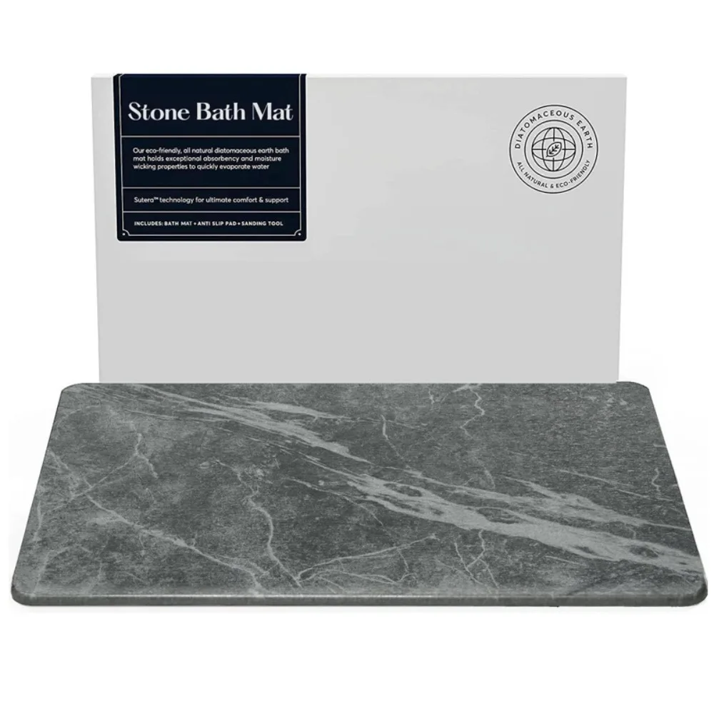 

60x40CM Stone Bath Mat Diatomaceous Earth Stone Shower Mat Dries Quickly Diatomaceous Earth Stone Bath Mats for Bathroom,Doormat