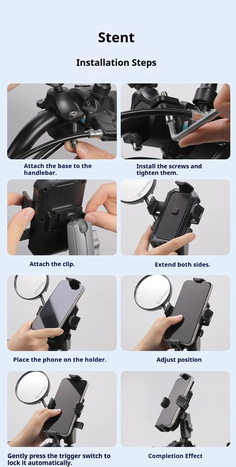 ZEKA Handyhalterung Fahrrad Motorrad Universelle stoßfeste Halterung für iPhone Xiaomi Samsung für 4,7-7 Zoll GSM Houder Fiets – Detail 13