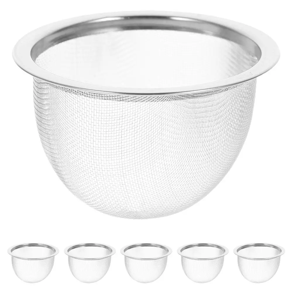 6 Pcs Tea Leaf Strainer Teapot Stainless Steel Accessories Strainers for Loose Silver