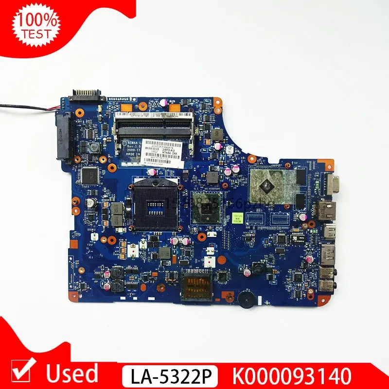 

Used K000093140 NSWAA LA-5322P FOR Toshiba Satellite L500 L505 Laptop Motherboard 17 Inch HM55 512MB GPU DDR3 Main Board